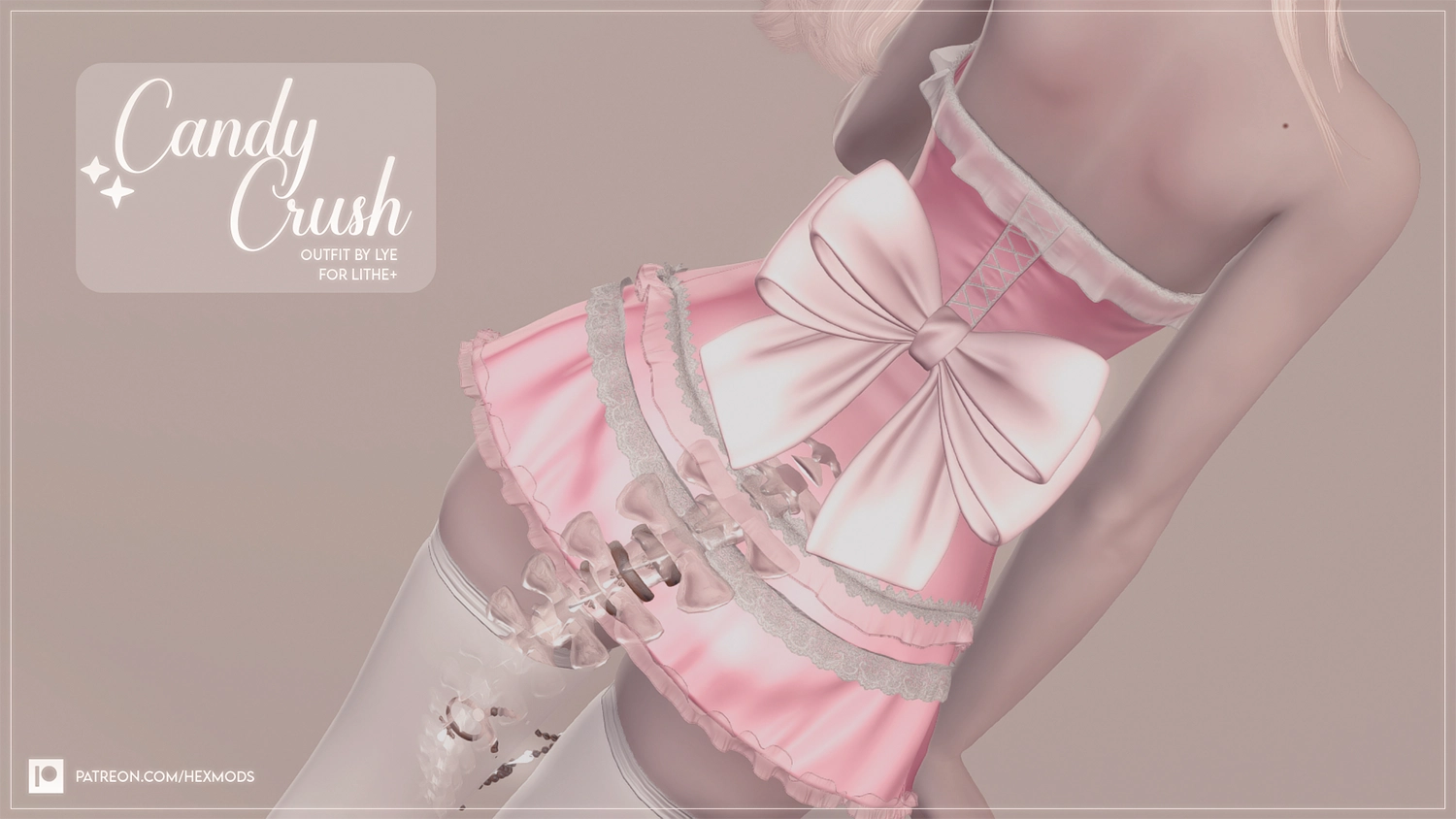 粉色套装，包括荷叶边短裙、宽大大腿的大腿、颈链和厚底洛丽塔鞋插图1